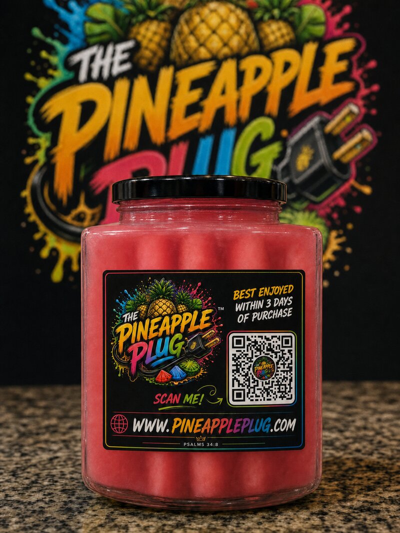 Pink Lemonade flavored pineapples jar